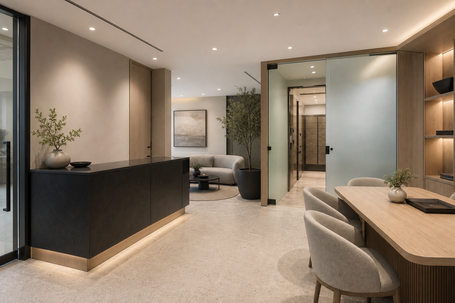 Architectural concept for the compact Ward and Key private membership space
